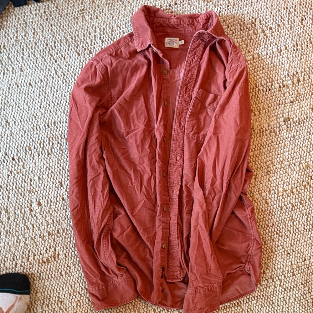 Faherty Men's Red Dress Shirt
